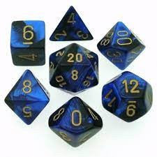 Set Di Dadi Gemini Nero-Blue/Oro