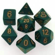 Set Di Dadi Opachi Dusty Verde/Copper