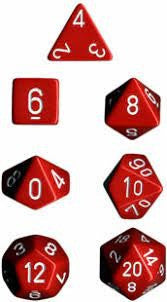 Set Di Dadi Opachi Rosso