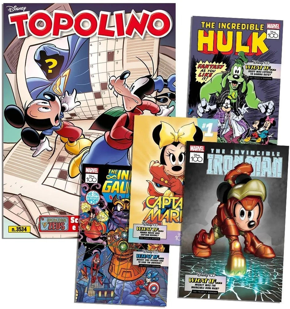 Topolino 3534 + Litografie Marvel 1, 2, 3, 4 (Di 12)