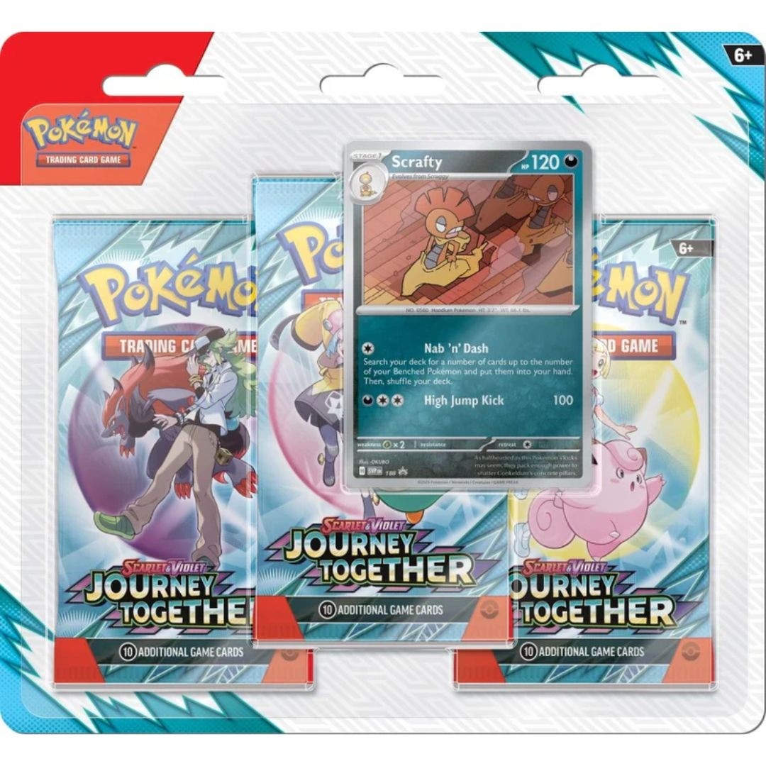 Pokémon Scarlatto e Violetto Avventure Insieme - Blister 3 Buste con Carta Promo Scrafty