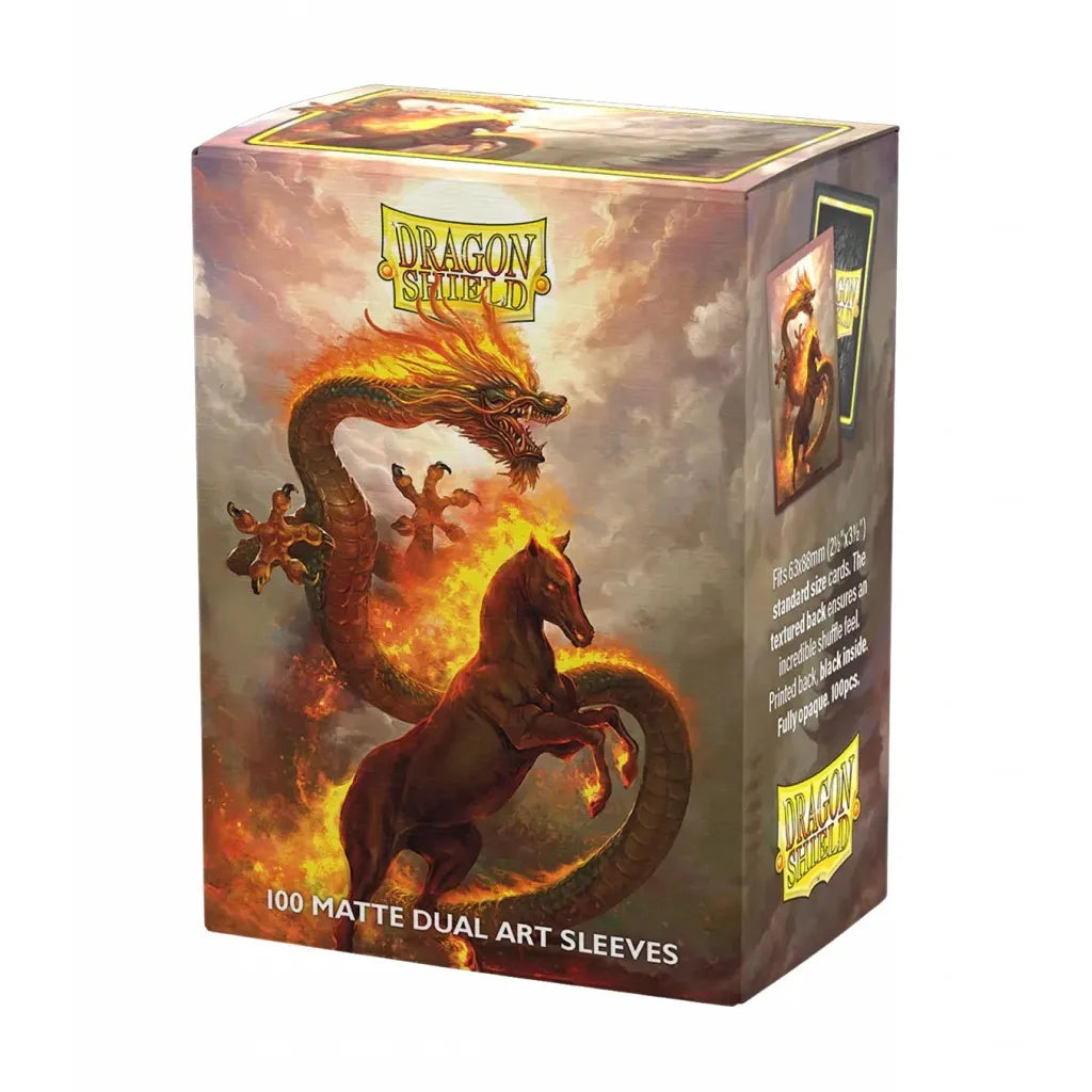 12115 100 Bustine ST Brushed Art Fire Horse 26 Dragon Shield
