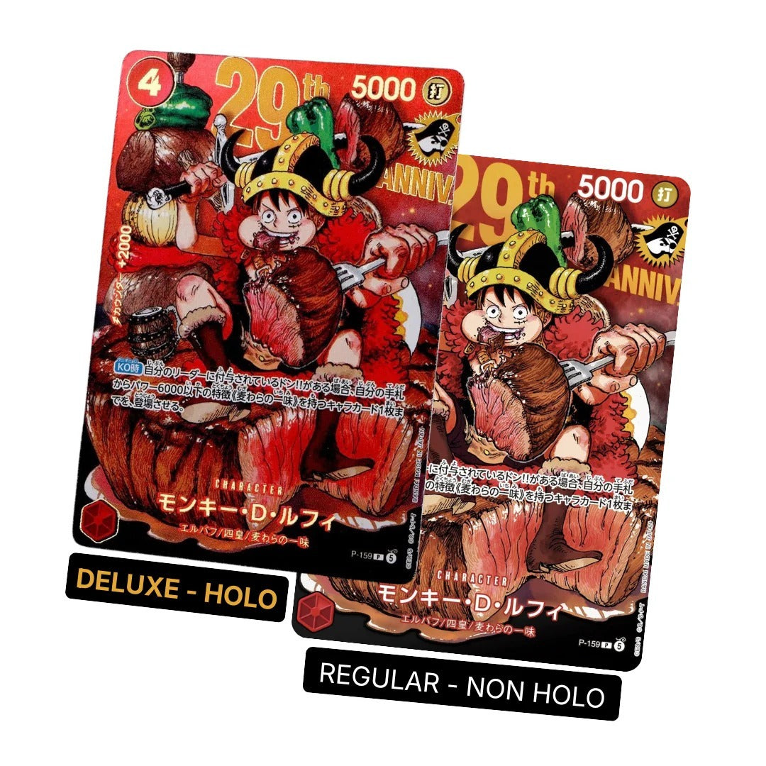PREORDINE Monkey D. Luffy P-159 Gold + Silver – One Piece Promo 29° Anniversario JAP