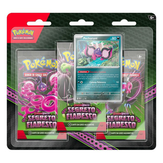 Collezione Blister 3 Bustine con Carta Promo Pecharunt - Segreto Fiabesco