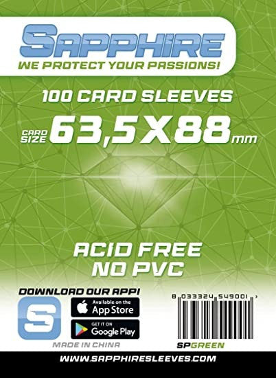 Deck Protector Sapphire Sleeves - Darkgreen 63.5X88