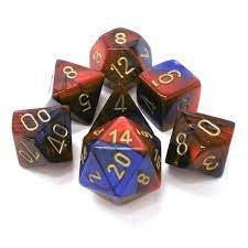 Set Di Dadi Gemini Blue-Rosso/Oro