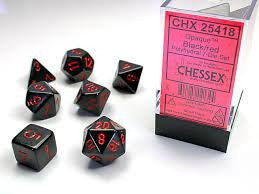 Set Di Dadi Opachi Nero/Rosso 25418