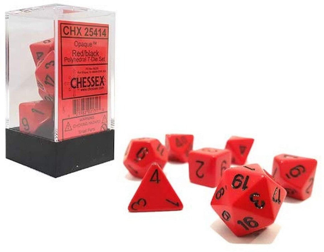 Set Di Dadi Opachi Rosso/Nero 25414