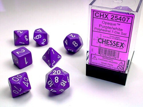 Set Di Dadi Opachi Viola/Bianco 25407