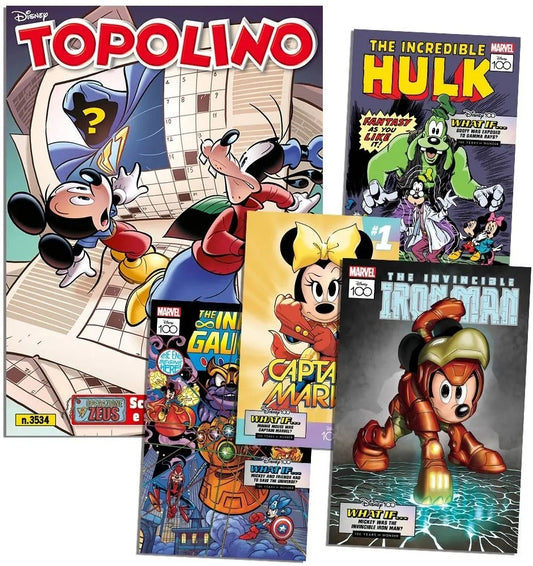 Topolino 3534 + Litografie Marvel 1, 2, 3, 4 (Di 12)