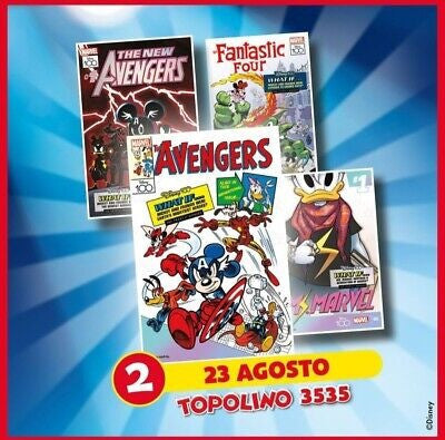 Topolino 3535 + Litografie Marvel 5, 6, 7, 8 (Di 12)