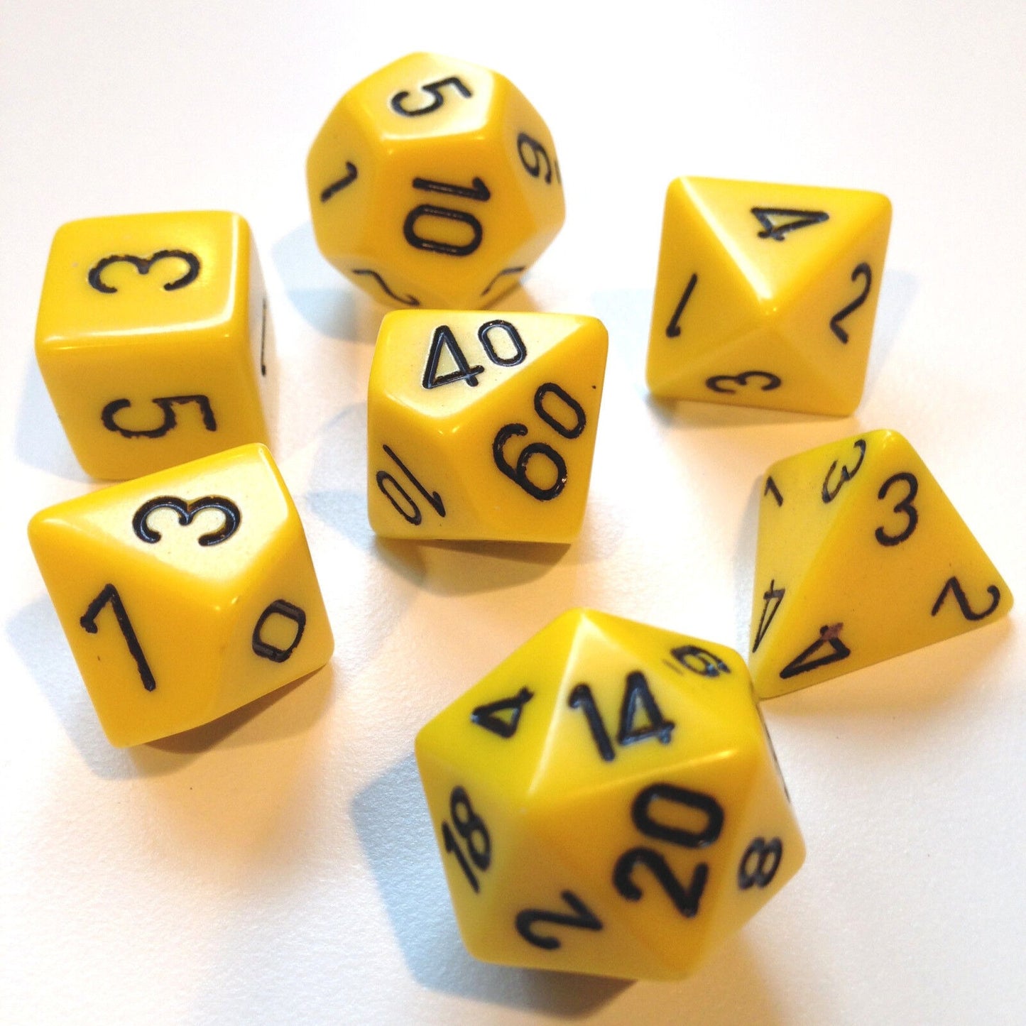 Chx 25402 - Set 7 Dadi Poliedrici Opachi - Yellow W/Black