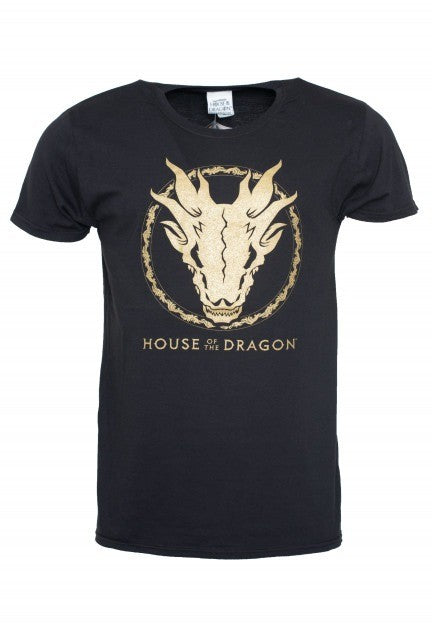 T-Shirt House Of The Dragon Gold Ink Skull M
