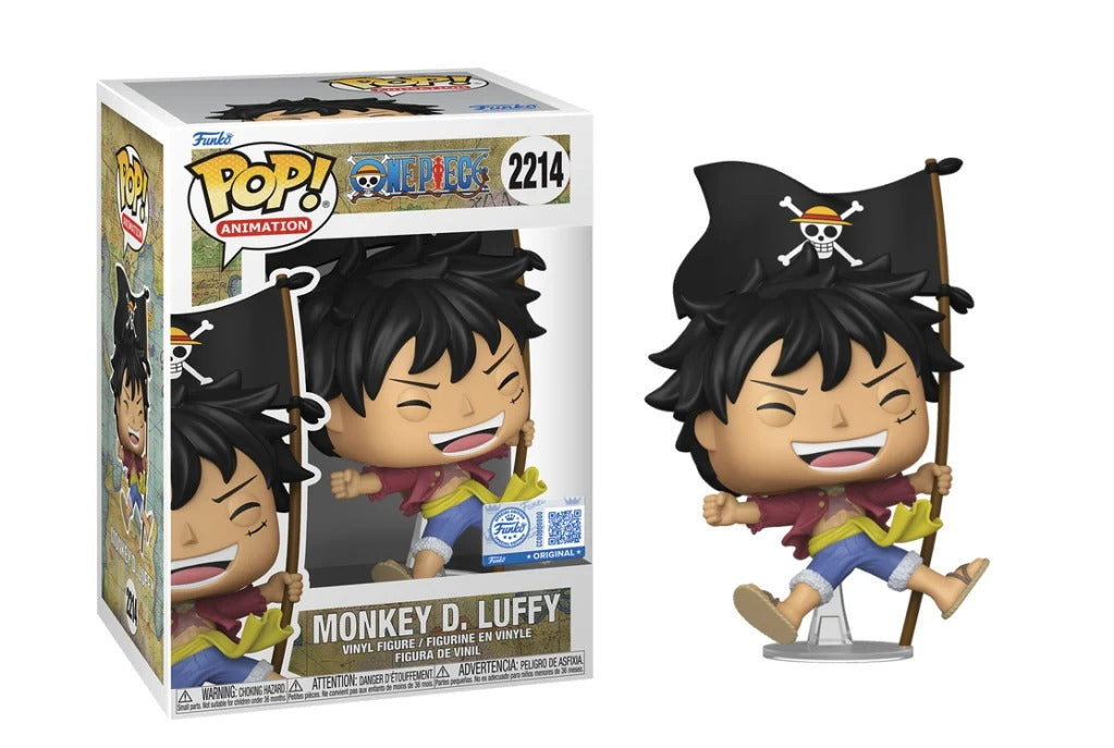 FUNKO POP Animation: One Piece - 2214 Monkey D.Luffy With Flag (Exclusive) 9cm