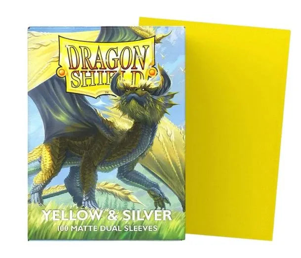 AT-15071 Dragon Shield Dual Matte Sleeves - Yellow & Silver (100 Sleeves)