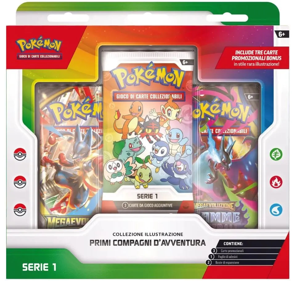 Pokemon Collezione Illustrazione Primi Compagni D'Avventura