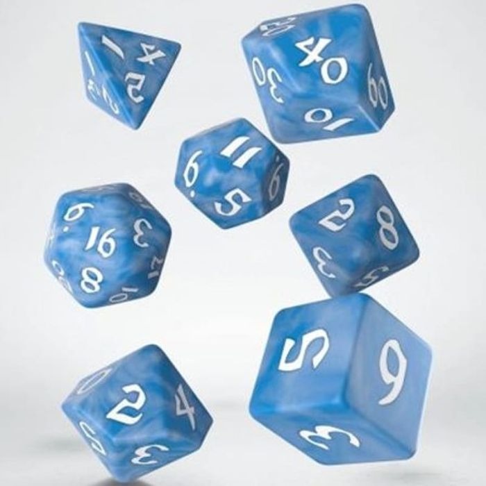 Set di 7 Dadi Classic Runic Glacier e White
