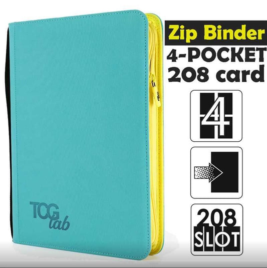 TcgLab 4 Pocket Trading card binder with zipper - 208 Celeste - zip Gialla